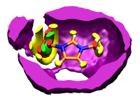 A Spatial Distribution Function (SDF) is cut by a clipping plane.