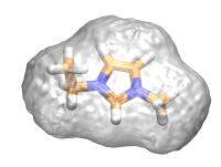 An inverted Spatial Distribution Function (SDF) showing the eigenvolume of the molecule.